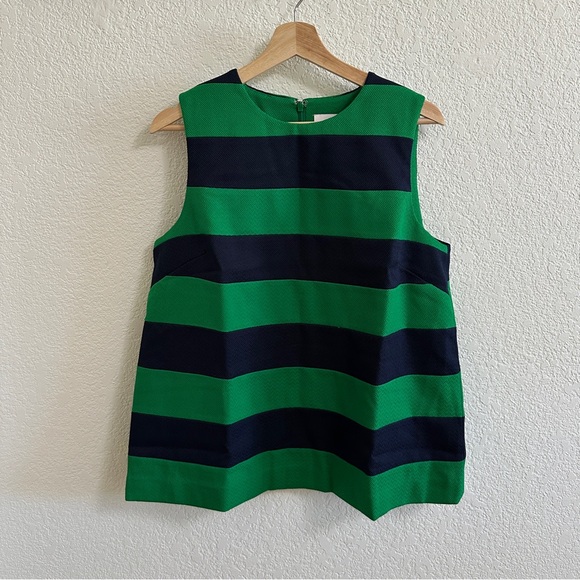 NEW NWT Tuckernuck x Atlantic-Pacific Kelly Green Navy Stripe Emma Blouse Large - Picture 4 of 9